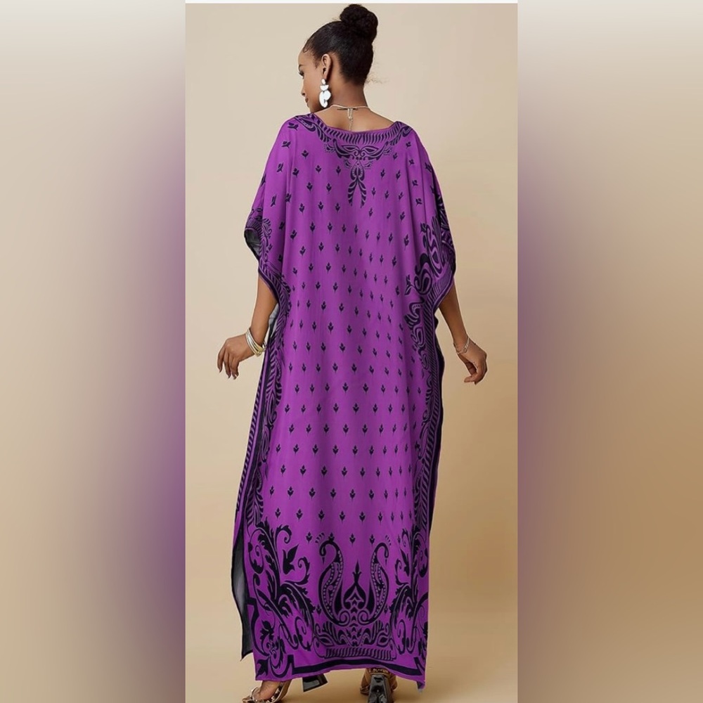 Purple & Black Caftan & Maxi Dress | OS | NWT